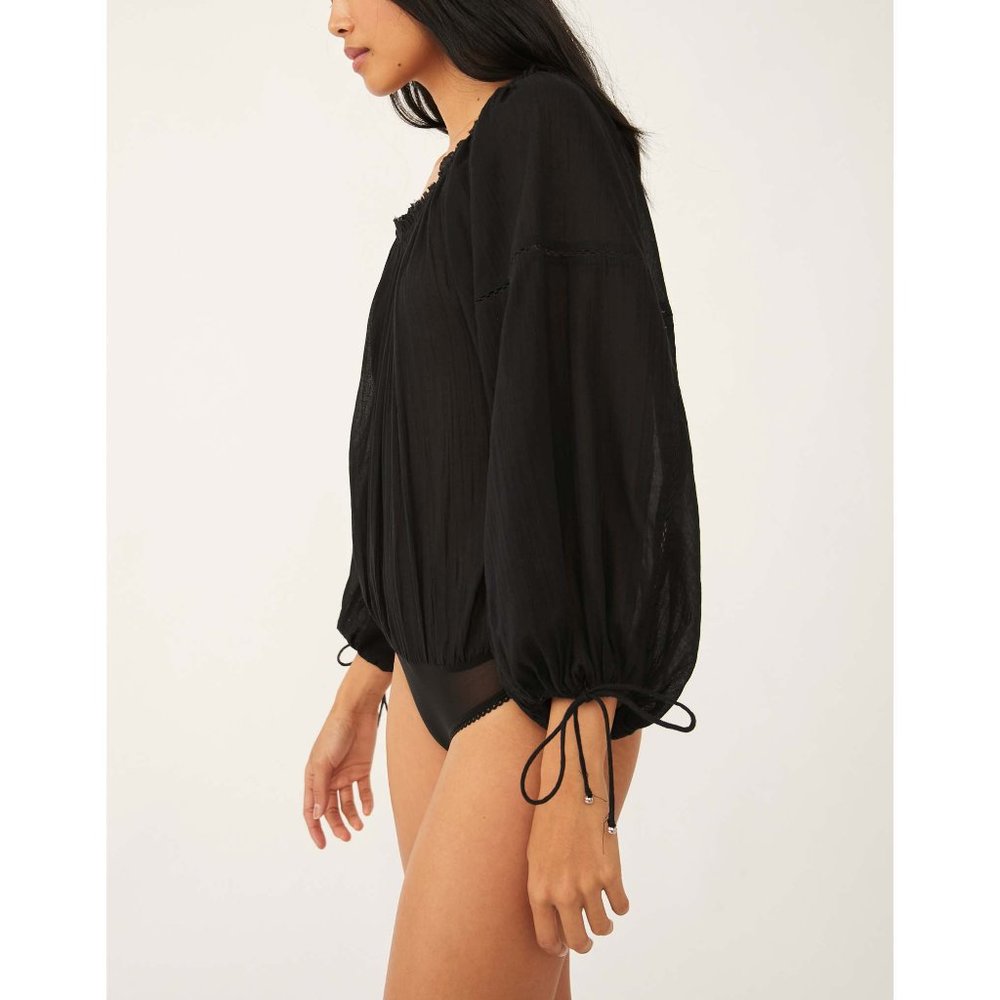 đLAST CHANCEđ NWT Free People Solid Sundown Bodysuit / Black - Picture 3 of 7